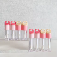 Tube de brillant à lèvres créatif avec crochet porte-clés, nouvelle grande tête de brosse, brillant à lèvres transparent en ABS, option de logo personnalisé pour distributeur