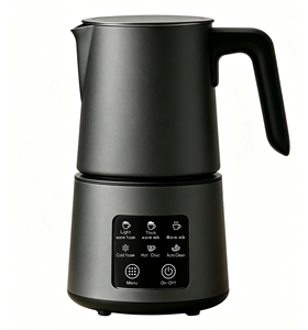 Mousseur à lait électrique en acier inoxydable noir, programmable, chauffe-lait pour café et chocolat chaud - Product Image 1