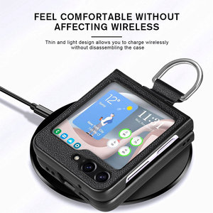 Étui de téléphone en PU antidérapant anti-traces de doigts avec recharge sans fil ultra-mince de luxe pour Samsung Galaxy Z <span class=keywords><strong>Flip</strong></span> 7 6 <span class=keywords><strong>5</strong></span> 4 <span class=keywords><strong>3</strong></span> - Product Image 3