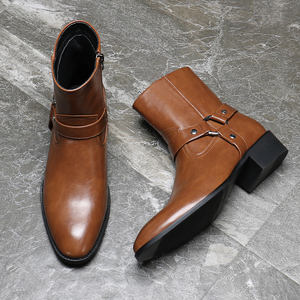 Botas Chelsea Impermeables en Oferta con Entresuela Gruesa y Elevada y Suelas Tipo Muffin, Botas de Mezclilla y Cuero hasta el Tobillo - Product Image 5