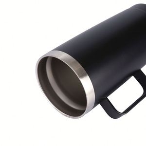 Meilleures ventes - Tasse isotherme à double paroi en acier inoxydable, isolée sous vide, pour café, bière, camping, avec poignée et couvercle, 20 oz - Product Image 4
