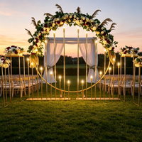 Lustre de table en métal doré à 10 têtes avec lumières LED, lampe de chemin pour décoration florale de mariage