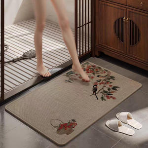 Tapis <span class=keywords><strong>de</strong></span> pied <span class=keywords><strong>de</strong></span> salle <span class=keywords><strong>de</strong></span> bain en lin <span class=keywords><strong>de</strong></span> luxe tapis <span class=keywords><strong>de</strong></span> bain absorbant antidérapant séchage rapide usage domestique tapis <span class=keywords><strong>de</strong></span> <span class=keywords><strong>toilette</strong></span> paillasson d'entrée lavable - Product Image 1