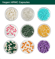Complément alimentaire végétalien certifié Halal, capsule HPMC, pilule vide, coque de capsule végétale avec impression personnalisée