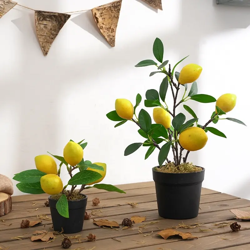 盆栽プラスチックホーム装飾フェイクフルーツ植物装飾植物プラスチック人工レモンツリー