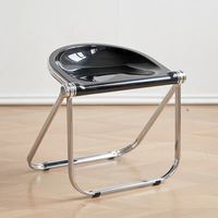 Chaise pliante décontractée de style médiéval moderne, tabouret transparent tendance, chaise photo, tabouret de maquillage en métal, chaise de table pour café