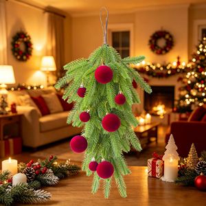 Décorations de Noël Hua Liang en rotin inversé pour intérieur et extérieur, à suspendre à la porte, 60 cm - Product Image 1