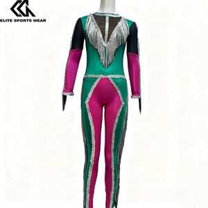 Groene En Roze Majorette Dansuniformen Met Franje <span class=keywords><strong>Cheerleading</strong></span> Sublimatie Custom Majorette Uniform Sets - Product Image 2