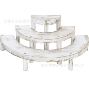 Wooden Cosmetic Display Rack Semi Circular Solid Wood Makeup Organizer Retro Style <b>Desktop</b> Stand - Product Image 5