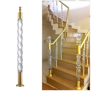 Acryl Reling Leuning Voor Houten Trappen Licht Luxe Stijl Groothandel Decoratieve Transparantie Acryl Leuning Kristal Baluster