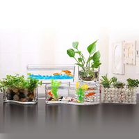 Vente en gros d'usine de décoration de table de bureau bon marché aquarium pour poissons maison mini aquarium aquarium portable en verre pour aquarium