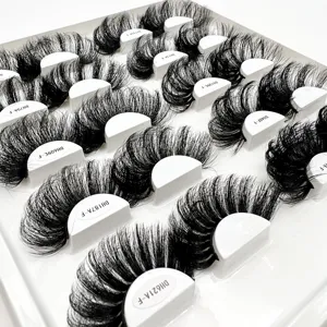 Nouveaux produits de cils en gros 3D Strip Faux Mink Eye Lashes Vendeurs 30Mm Mega Volume Fluffy Russian Curl Private Sale Lashes
