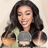 Wig Rambut Asli 5X5 Tanpa Lem, Garis Rambut Alami, Sudah Di-pre-pluck, Baby Hair, Model Body Wave, Wig Tanpa Lem untuk Wanita, Cocok untuk Dipakai Sehari-hari