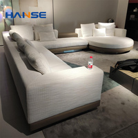Ensemble de canapés modulables modernes 9 places confortables pour hôtel, villa à ossature en bois, salon, chaise longue de luxe, meubles de conception modulaire