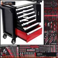 Armoire à outils mobile en acier sur mesure, chariot industriel à roulettes avec tiroir verrouillable et poulie