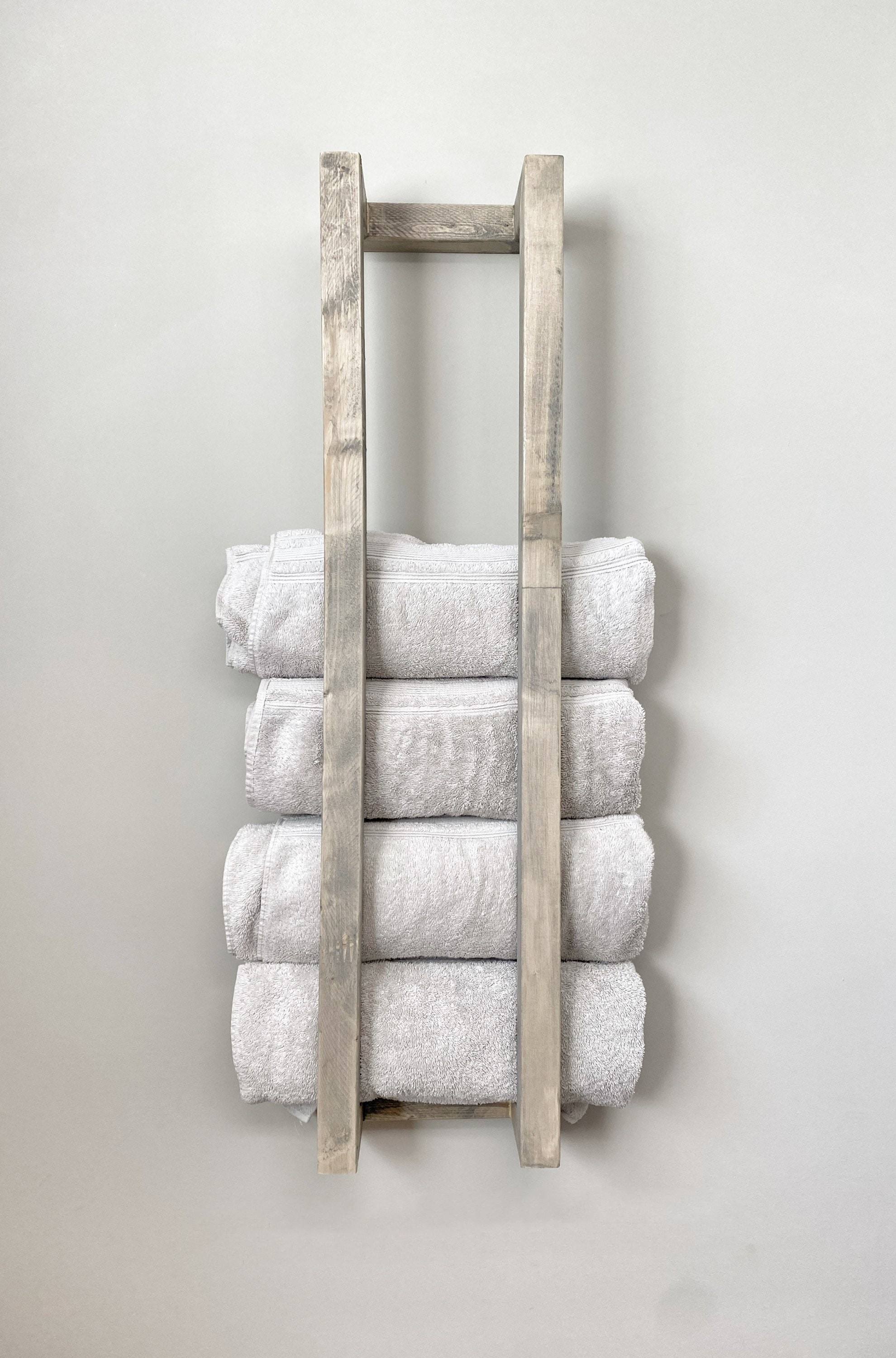 Porta asciugamani, appendino per asciugamani per l'organizzazione del bagno, perfetto per asciugamani, colore raffigurato - viola - Italia