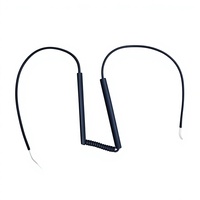 Câble audio noir haute résilience pour casque, spirale, avec gaine en caoutchouc de 72 mm, plus de 6000 cycles de flexion, faisceau de câbles audio OEM ODM