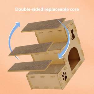 Luxo <span class=keywords><strong>Extra</strong></span> Grande Papel Ondulado <span class=keywords><strong>Cat</strong></span> Coçar Placa Integrada Claw House e <span class=keywords><strong>Cat</strong></span> <span class=keywords><strong>Tree</strong></span> para Aninhamento e Coçar - Product Image 2