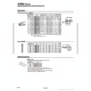 นิวเมติกสมิธฟิตติ้งโลหะแบบสัมผัสเดียว KQB2F10-02ชิ้นส่วนนิวเมติก - Product Image 1