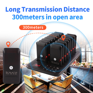 Nhà Hàng Máy Nhắn Tin Hàng Xếp Hàng Phân Trang Hệ Thống 16 Máy Nhắn Tin Đen Bồi Bàn Gọi Hệ Thống Cho Cà Phê Món Tráng Miệng Cửa Hàng Thực Phẩm Xe Tải Tòa - Product Image 3