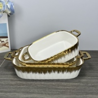 Ensemble chauffe-plats rectangulaire en céramique avec couvercle pour mariage et hôtel, matériel de restauration, batterie de cuisine pour plats chauds