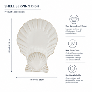 Assiette de service en porcelaine de 14,75 pouces avec compartiments, assiettes de dîner en céramique pour fêtes, vente en gros, hôtels, restaurants, traiteurs, OEM, ODM - Product Image 2