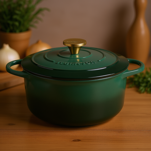 Olla holandesa Kuchenprofi de 24 cm, verde, con tapa y asas para cocinar - Product Image 3