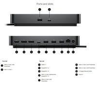 Base de Conexión Universal para Portátil WD25 Original, Adaptador de Corriente de CA de 130 W, USB Tipo C
