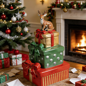 Adornos <span class=keywords><strong>de</strong></span> Resina Personalizables BZY, Decoración para el Hogar, Regalos Navideños, Diseño <span class=keywords><strong>de</strong></span> <span class=keywords><strong>Reno</strong></span> y Torre <span class=keywords><strong>de</strong></span> Regalos - Product Image 4