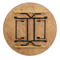 Table ronde pliante en bois de 60 pouces (5 pieds) pour les événements, les banquets, les mariages et les dîners