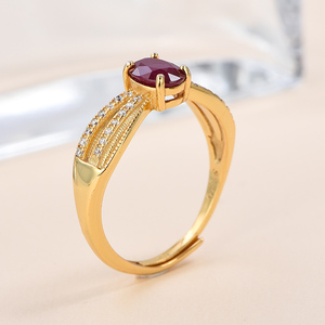 Collection de bagues en rubis naturel de qualité supérieure - Bagues en pierres précieuses rubis rouge ovale taillé en rhodium certifiées CMA pour les fournisseurs de bijoux personnalisés - Product Image 3