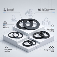 Gasket Komposit PTFE Virgin Berikat NBR Ukuran Khusus Langsung dari Pabrik, Tahan Suhu Tinggi untuk Penyegelan Flensa Industri Minyak dan Gas