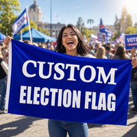 Promotion : Drapeaux et Fanions Personnalisés en Tissu Polyester 2x3 et 3x5 pieds pour Extérieur, Double Face, Sublimation, Vierge, avec Conception de Logo au Choix