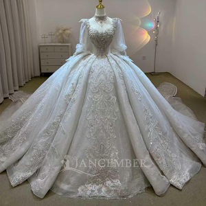 Robes de mariée de luxe à col haut et sequins pour femmes Lsjj101 - Product Image 2