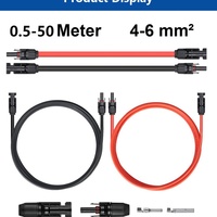 PowMr 0,5/1/2/3/4/5/6/9 Meter Schwarz-Rotes 4MM Kupferleiter PVC-Isoliertes Polyolefin-Mantel Flammhemmendes Solarkabel