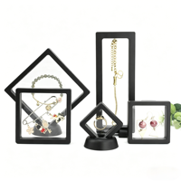 Boîte de présentation flottante en TPU, étui à film 3D à suspension, cadre transparent en ABS pour collection de bijoux, pièces de monnaie, bagues et boucles d'oreilles