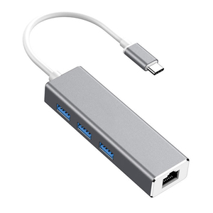 Siêu Slim 4-Port USB-C <span class=keywords><strong>Adapter</strong></span> USB 3.0 Type-C HUB với RJ 45 1000Mbps USB-C HUB cho truyền dữ liệu thả sản phẩm cho máy tính bảng - Product Image 1