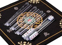 Poussoir de Mahjong en acrylique, support de tuiles Majiang deux-en-un, poussoirs manuels