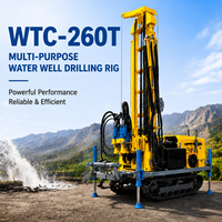 Machine de forage de puits d'eau portable sur chenilles hydrauliques WTC-260, profondeur 260 m avec pompe pour l'irrigation industrielle