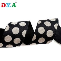 Ruban Jacquard à Pois en Polyester Tissé Plat à Prix de Gros, Sangle à Motif Personnalisé pour Sac à Dos, Sac et Ceinture de Bagage
