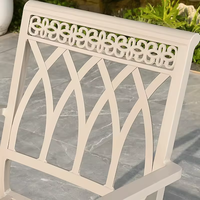 [MOJIA] Ensemble de mobilier d'extérieur Table rétractable et chaises empilées en aluminium Restaurant Hôtel Loisirs Chaise en bois plastique