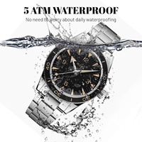 Montre de luxe pour homme, personnalisée, à quartz, avec verre saphir, bracelet et boîtier en acier inoxydable, étanche, avec aiguilles