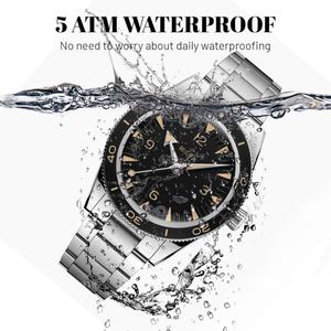 Luxurious Fashion Custom Men's Quartz Sapphire Crystal Stainless Steel Band Case <b>Watch</b> <b>Waterproof</b> Glass Scratch-Resistant - Product Image 3