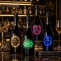 Étiquette de bouteille LED en PET imperméable personnalisée pour présentoir de bar de la marque Longstargift Beverage