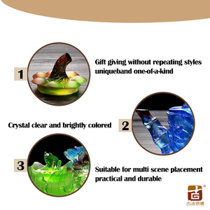 أواني كريستال على شكل وعاء عتيق على شكل حرف Liuli مصنوعة يدويًا من الزجاج الزخرفي ، أواني زجاجية Liuli مصنوعة يدويًا - Product Image 3