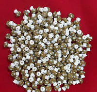 Perles en verre soufflé rondes marron avec des taches blanches, de haute qualité, pour la fabrication de bijoux, emballées en boîte