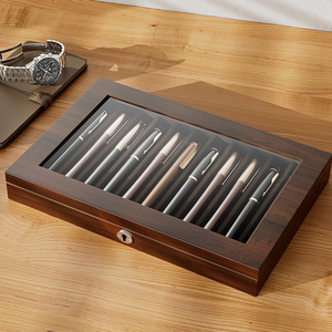 Hộp Đựng Bút Bằng Gỗ Sang Trọng Hộp Trưng Bày Bút Tùy Chỉnh Có Khóa Hộp Quà Tặng Hộp Và Bút Cá Nhân Bằng Gỗ - Product Image 2