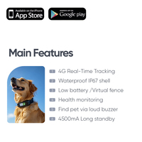 OEM/ODM Traceur GPS pour animaux de compagnie 4G IPX6 Étanche Clôture virtuelle Certifié CE Marque privée pour les marchés mondiaux