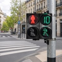 Feu de signalisation routière pour piétons en plastique PC haute résistance, 300 mm, LED rouge-vert, alimenté en courant alternatif