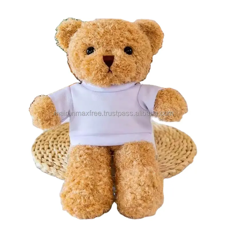 All'ingrosso sublimazione peluche orsacchiotto t-shirt marchio il tuo LOGO personalizzato carino peluche peluche peluche peluche peluche peluche di orsacchiotto